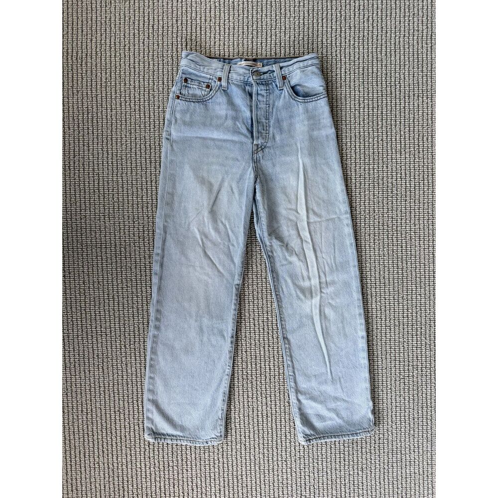Levi’s Premium Ribcage Straight Ankle Jeans Size 25 Light Wash Button Fly